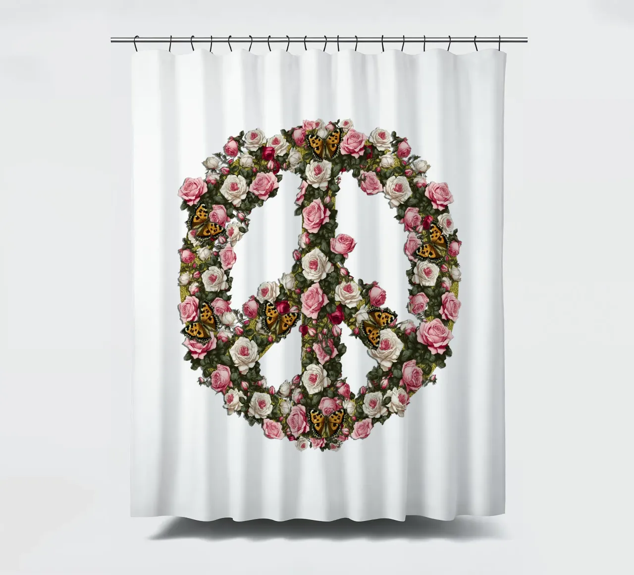 Rosa Vintage Peace tenda da doccia da Nina May Design Studio