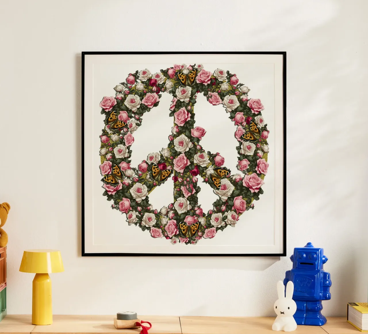 Rosa Vintage Peace poster da Nina May Design Studio