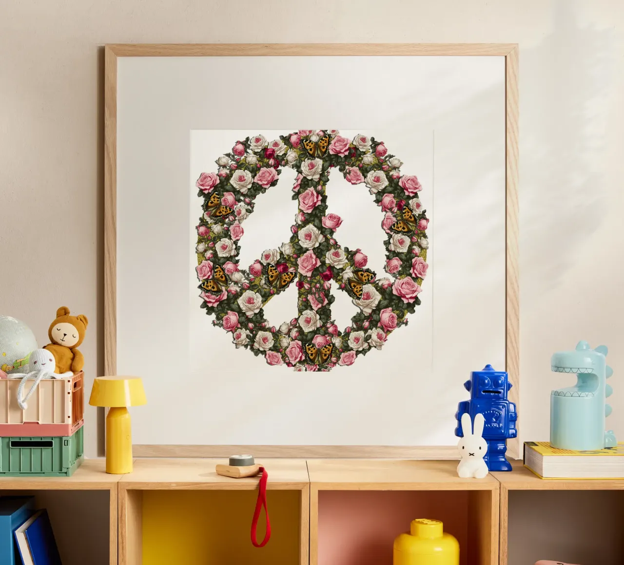Rosa Vintage Peace poster da Nina May Design Studio