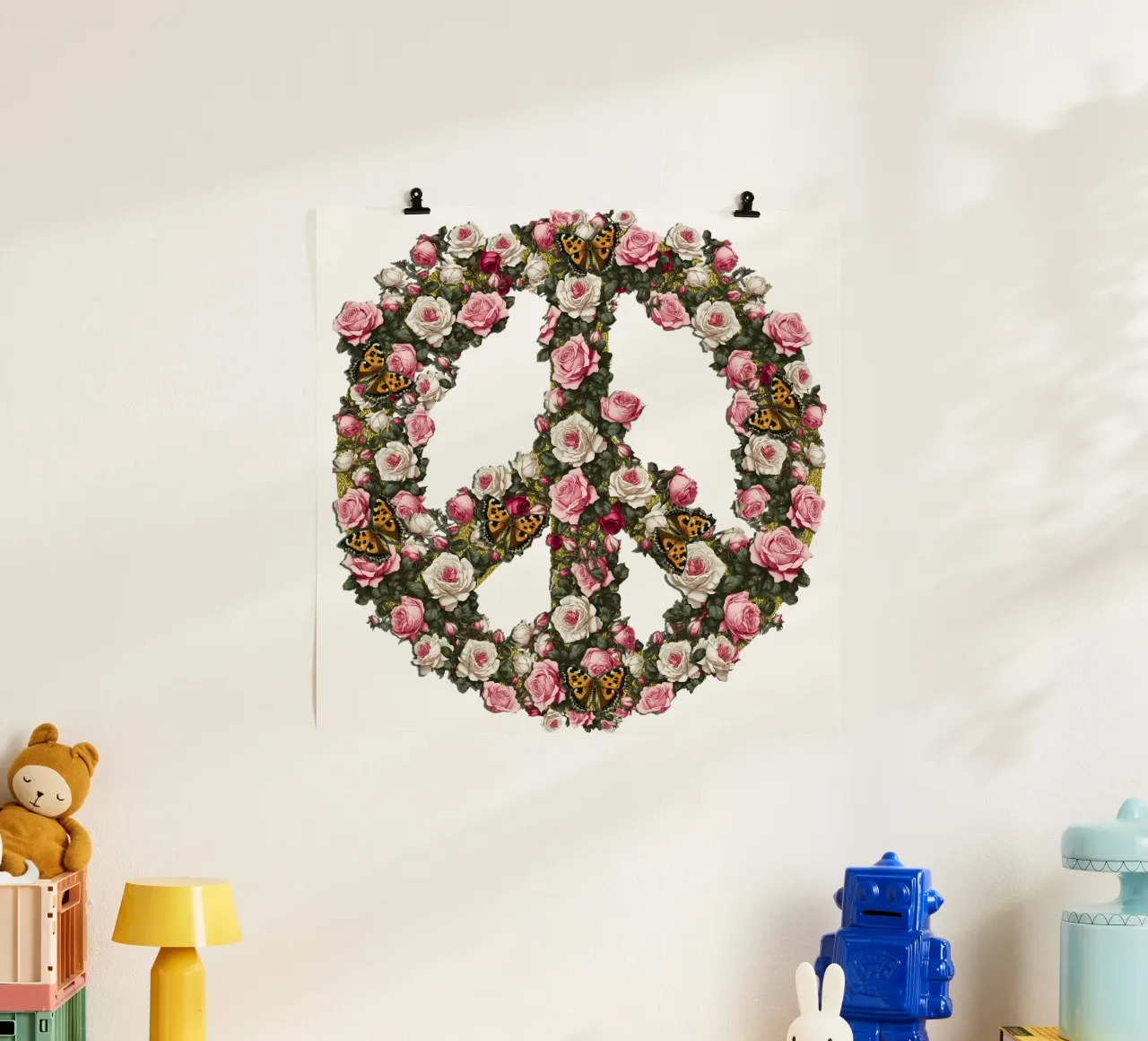 Rosa Vintage Peace poster da Nina May Design Studio