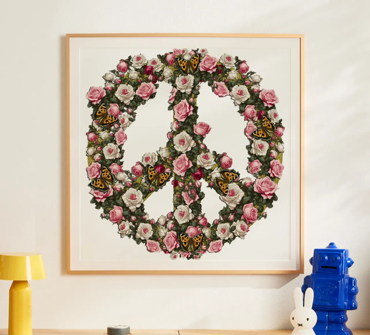 Rosa Vintage Peace poster da Nina May Design Studio