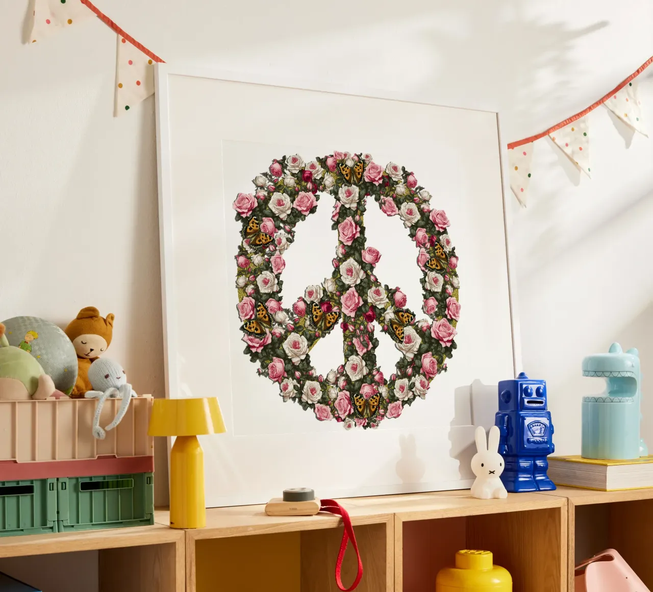 Rosa Vintage Peace poster da Nina May Design Studio