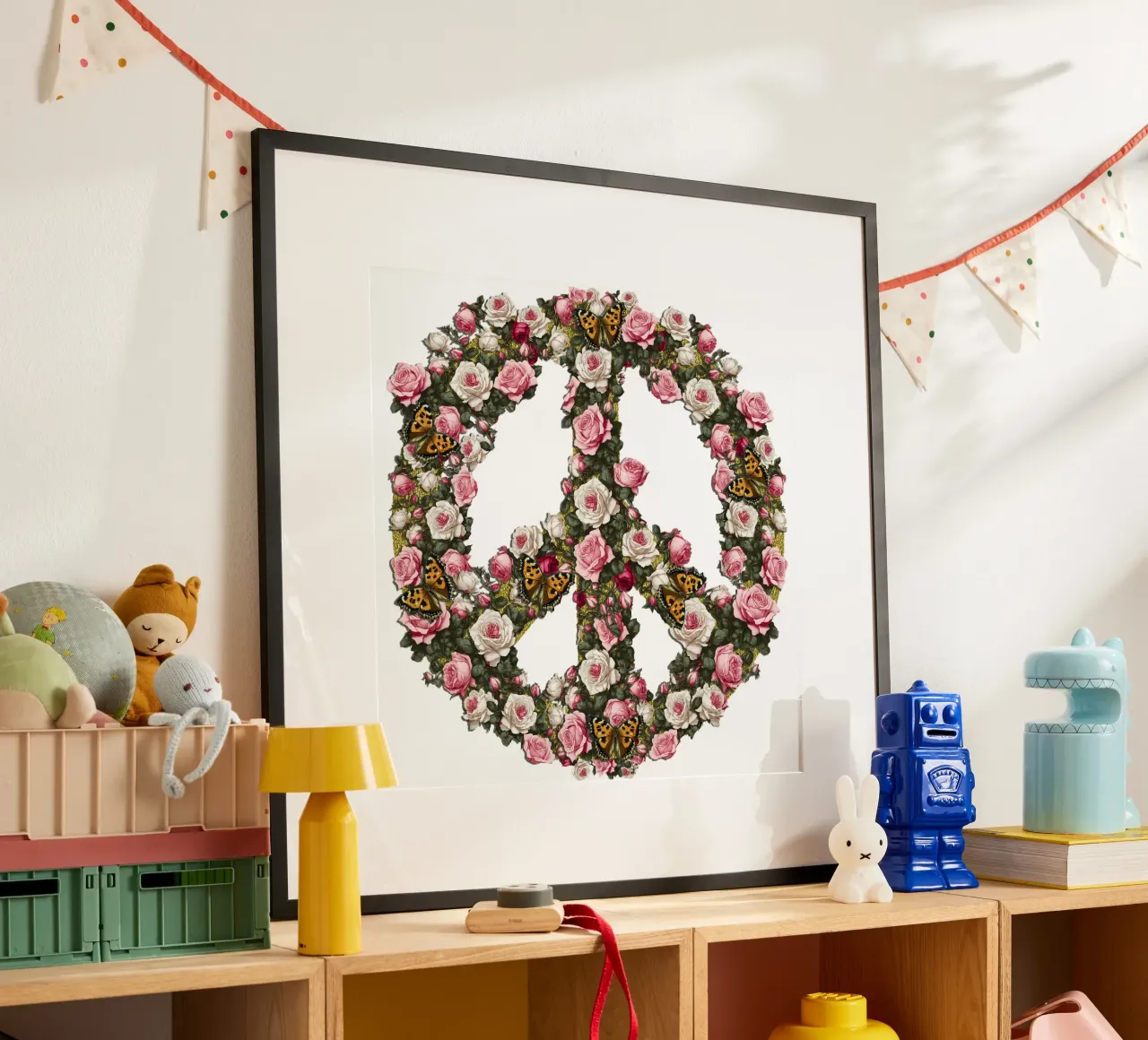 Rosa Vintage Peace poster da Nina May Design Studio
