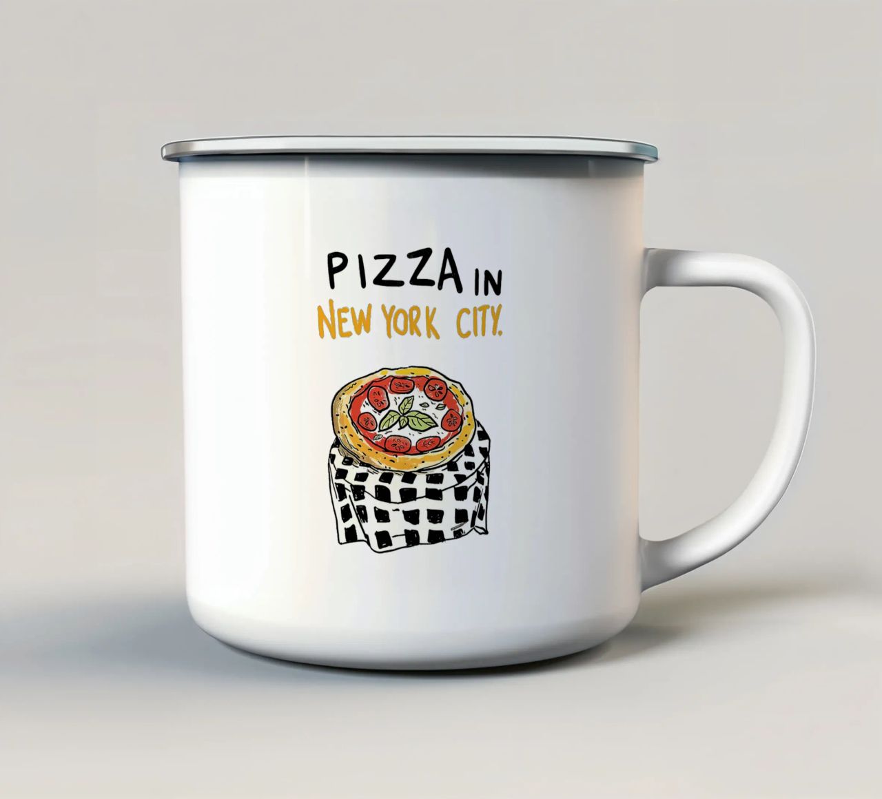 Pizza in New York tazza in smalto da Mildred Store