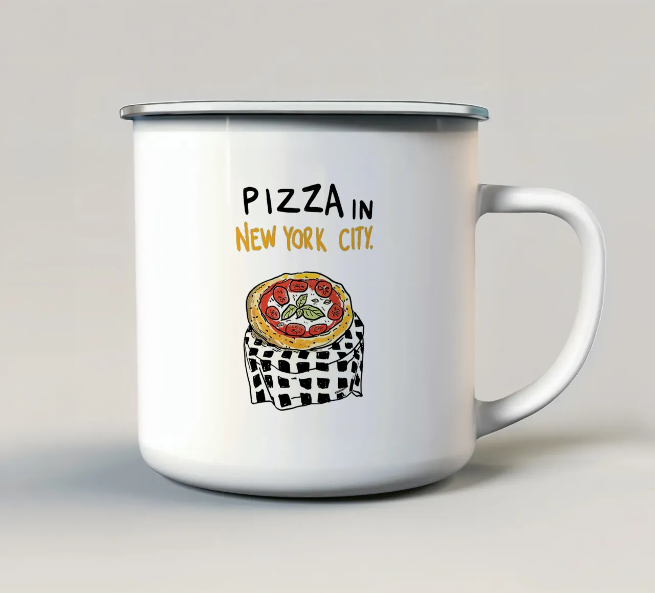 Pizza in New York tazza in smalto da Mildred Store
