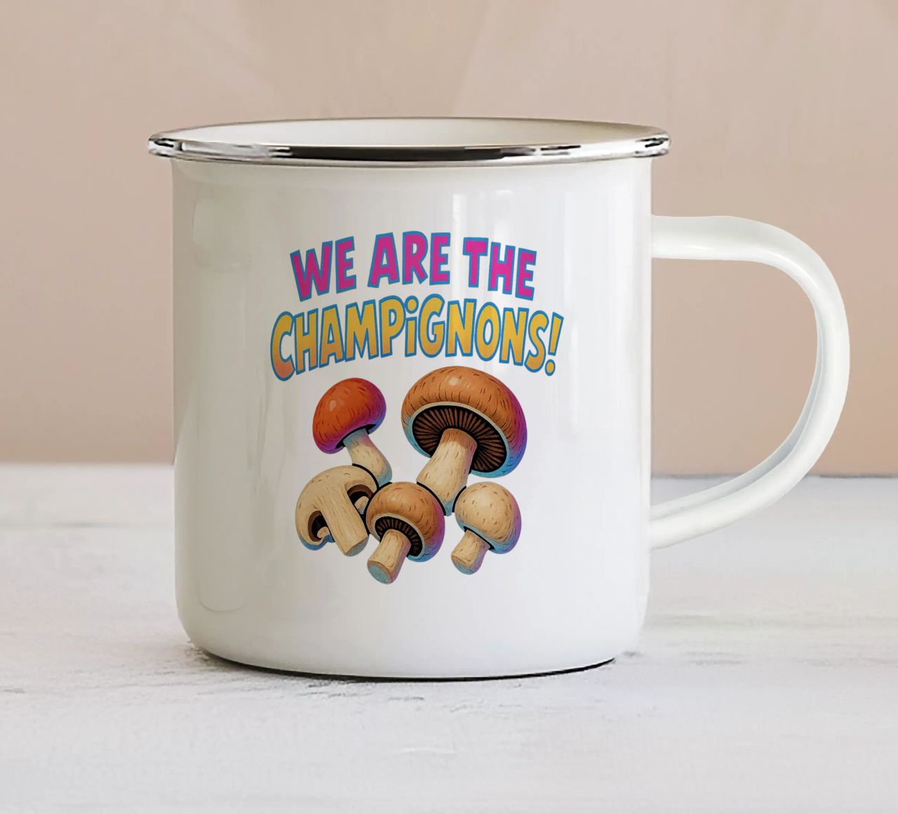 WE ARE THE CHAMPIGNONS tazza in smalto da Vintage Van Gogh