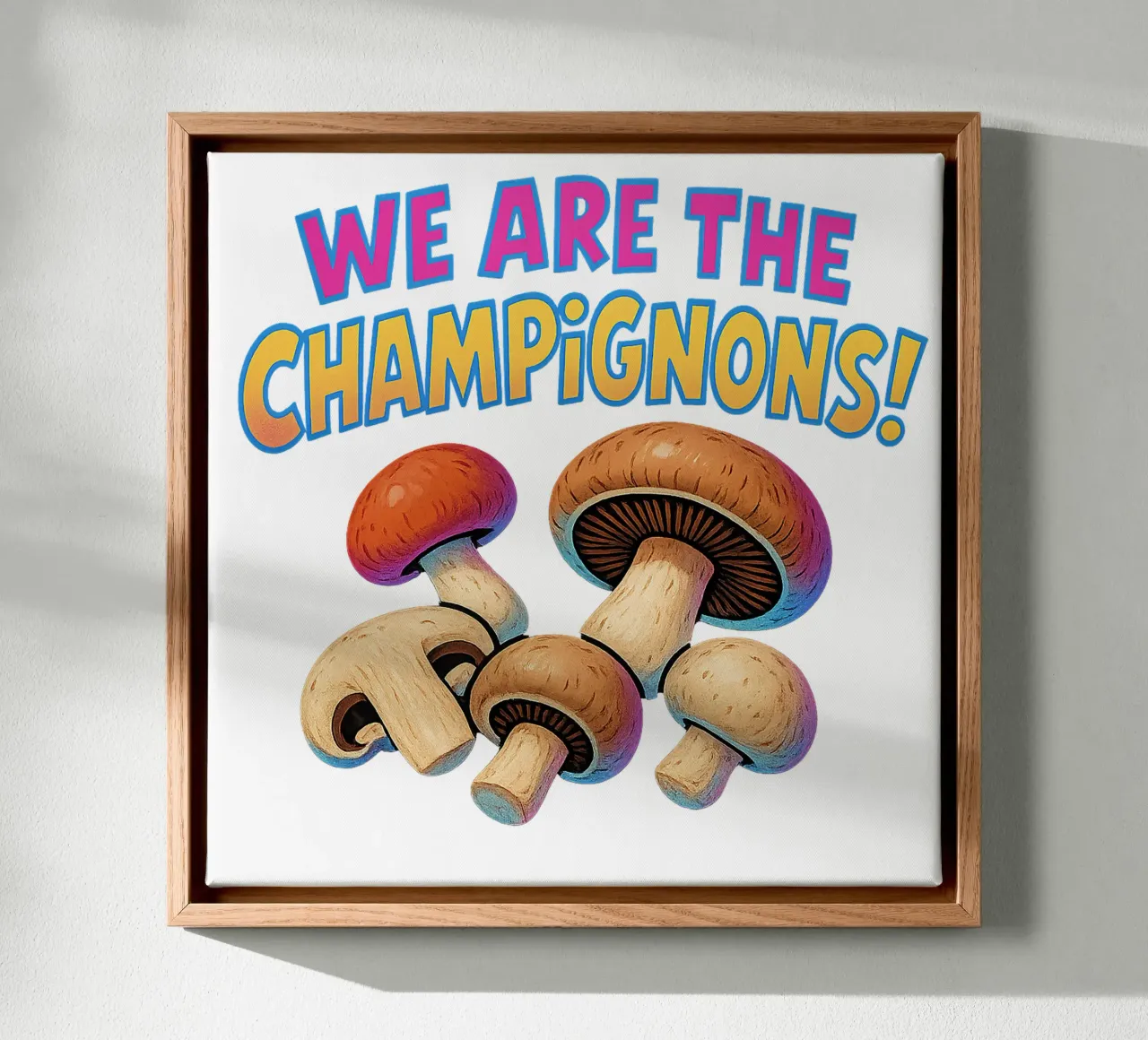WE ARE THE CHAMPIGNONS tela con Cornice a cassetta da Vintage Van Gogh