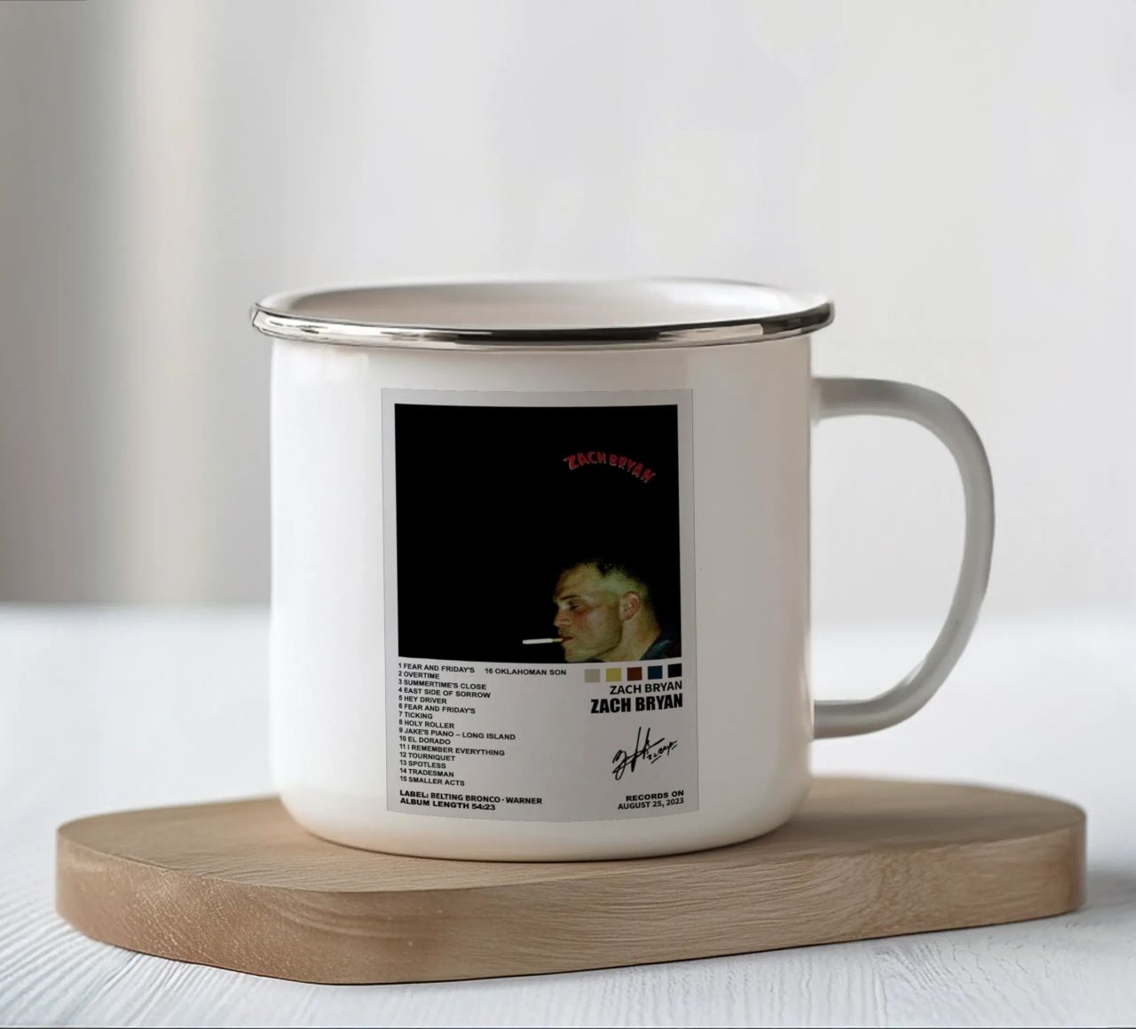 Zach Bryan tazza in smalto da fayzelkodok