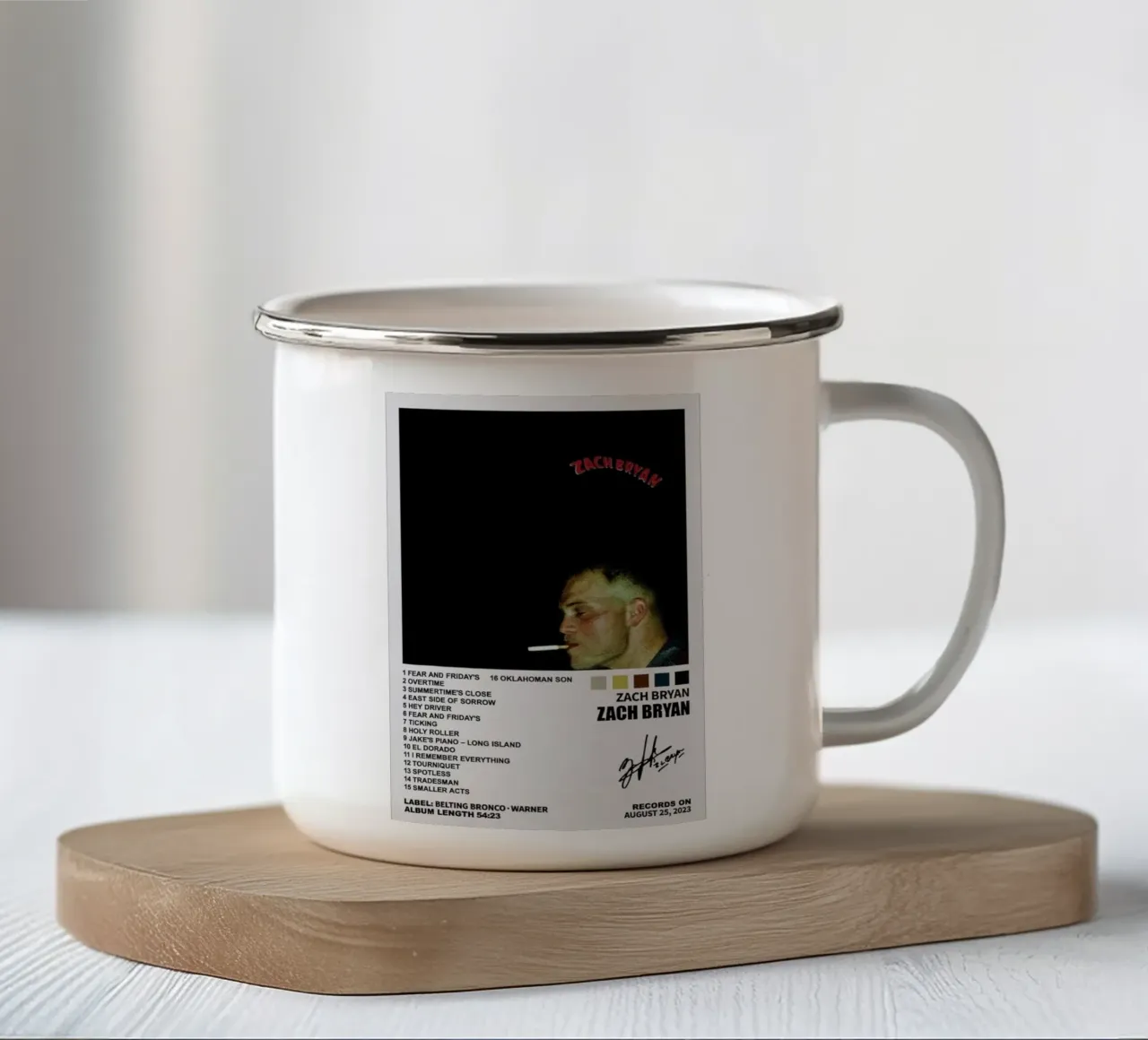 Zach Bryan enamel mug by fayzelkodok