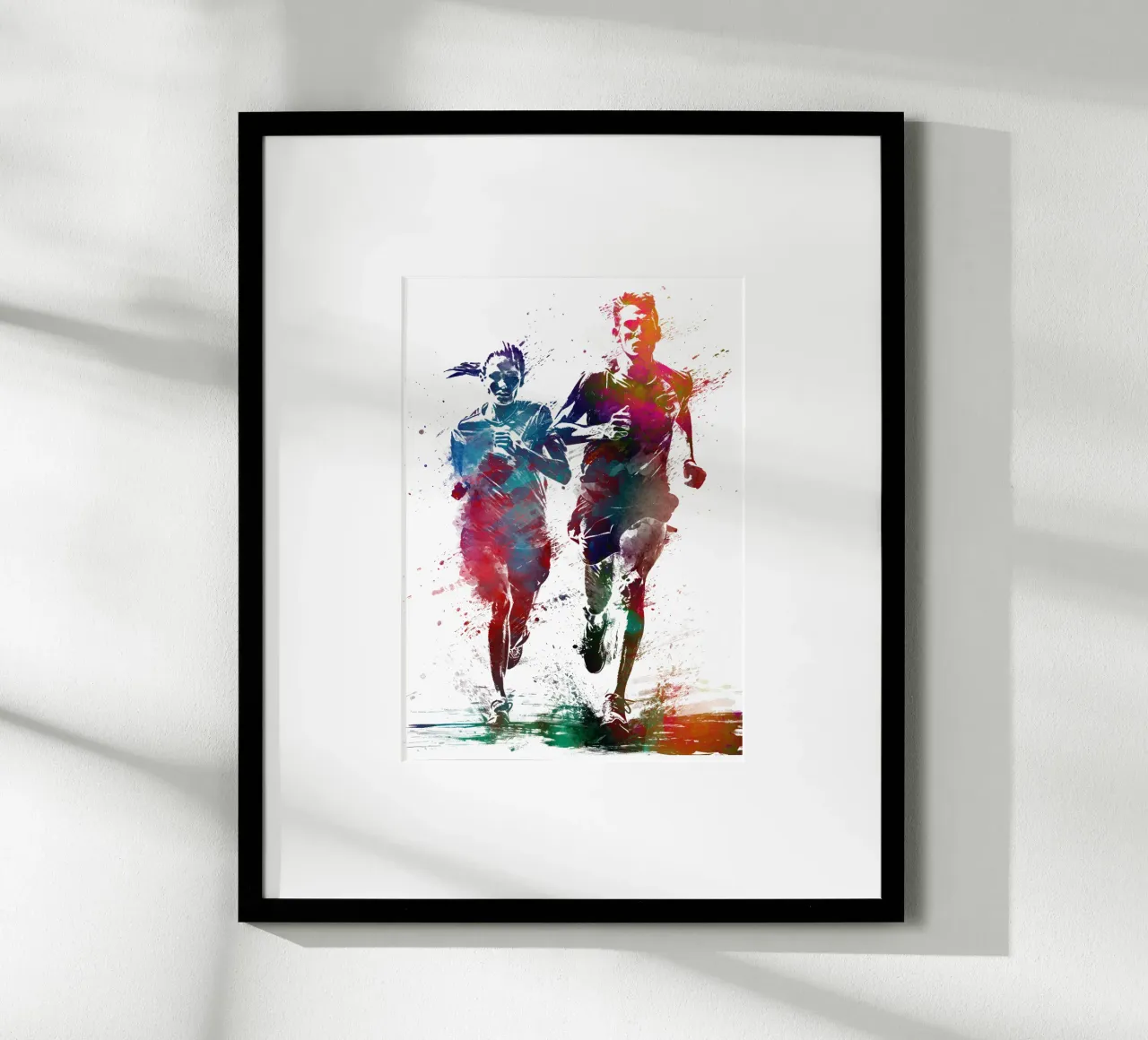Runners sport art bianco poster da SPORT