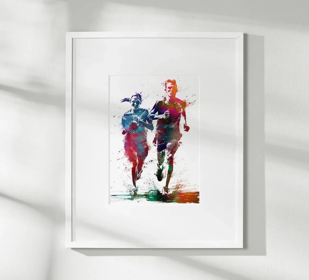 Runners sport art bianco poster da SPORT