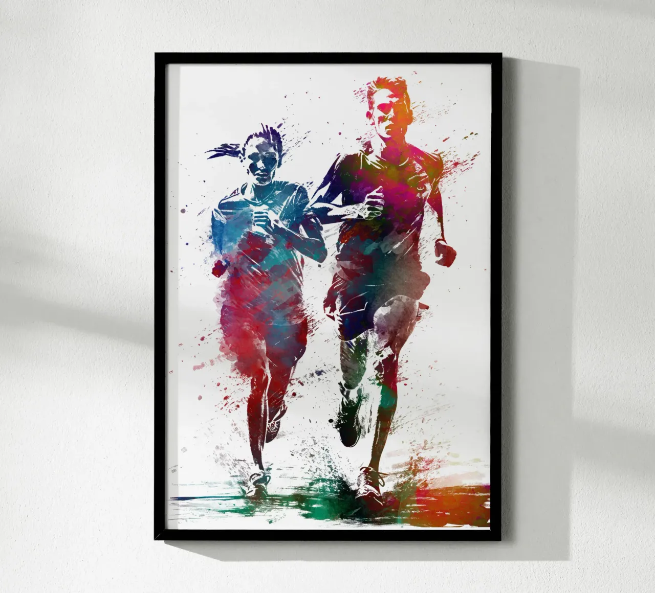 Runners sport art bianco poster da SPORT