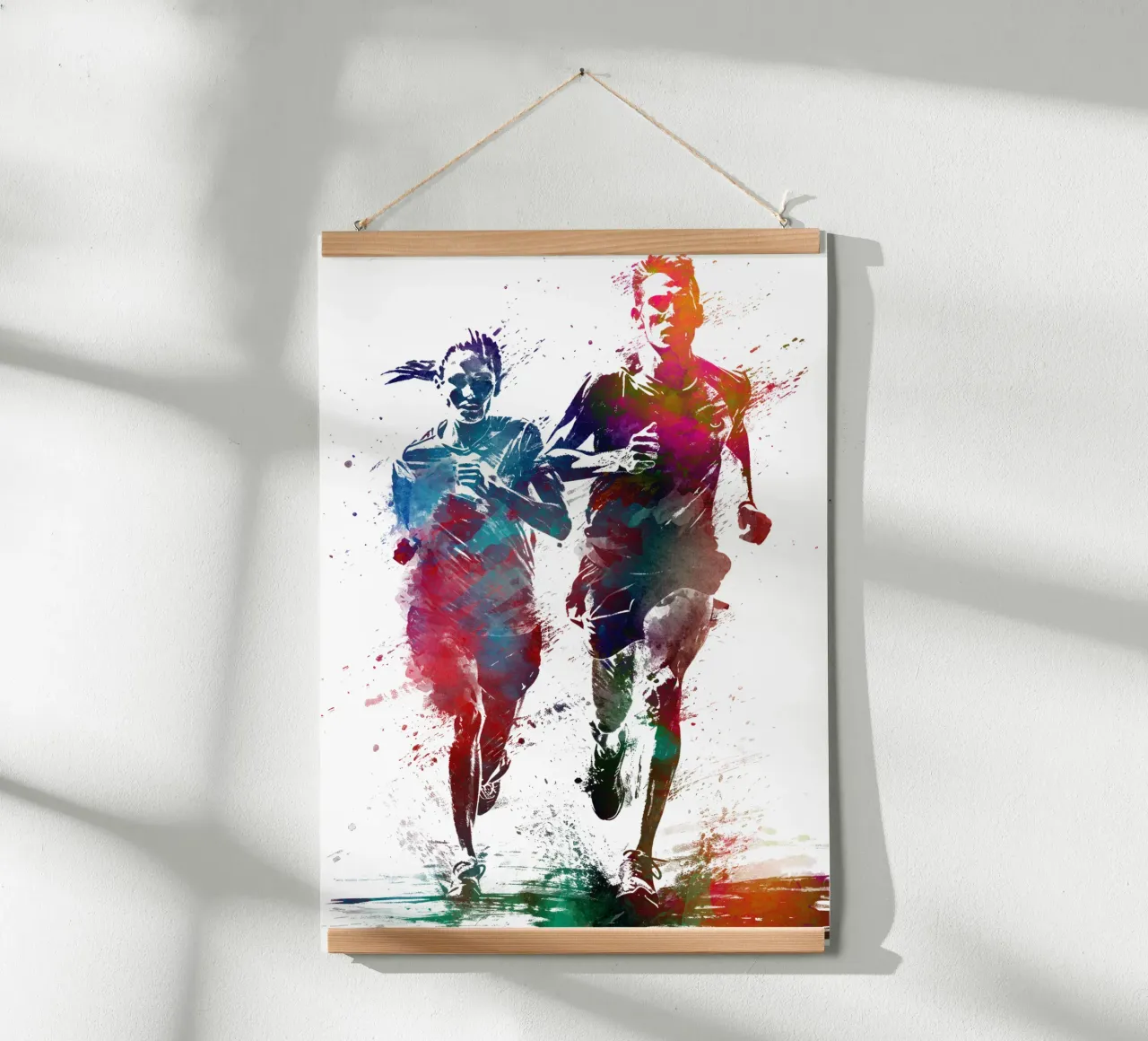 Runners sport art bianco poster da SPORT