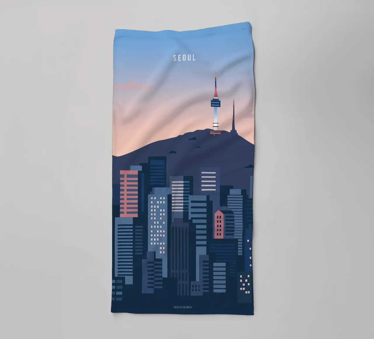 Seoul, South Korea towel by Attaboy Dsgn