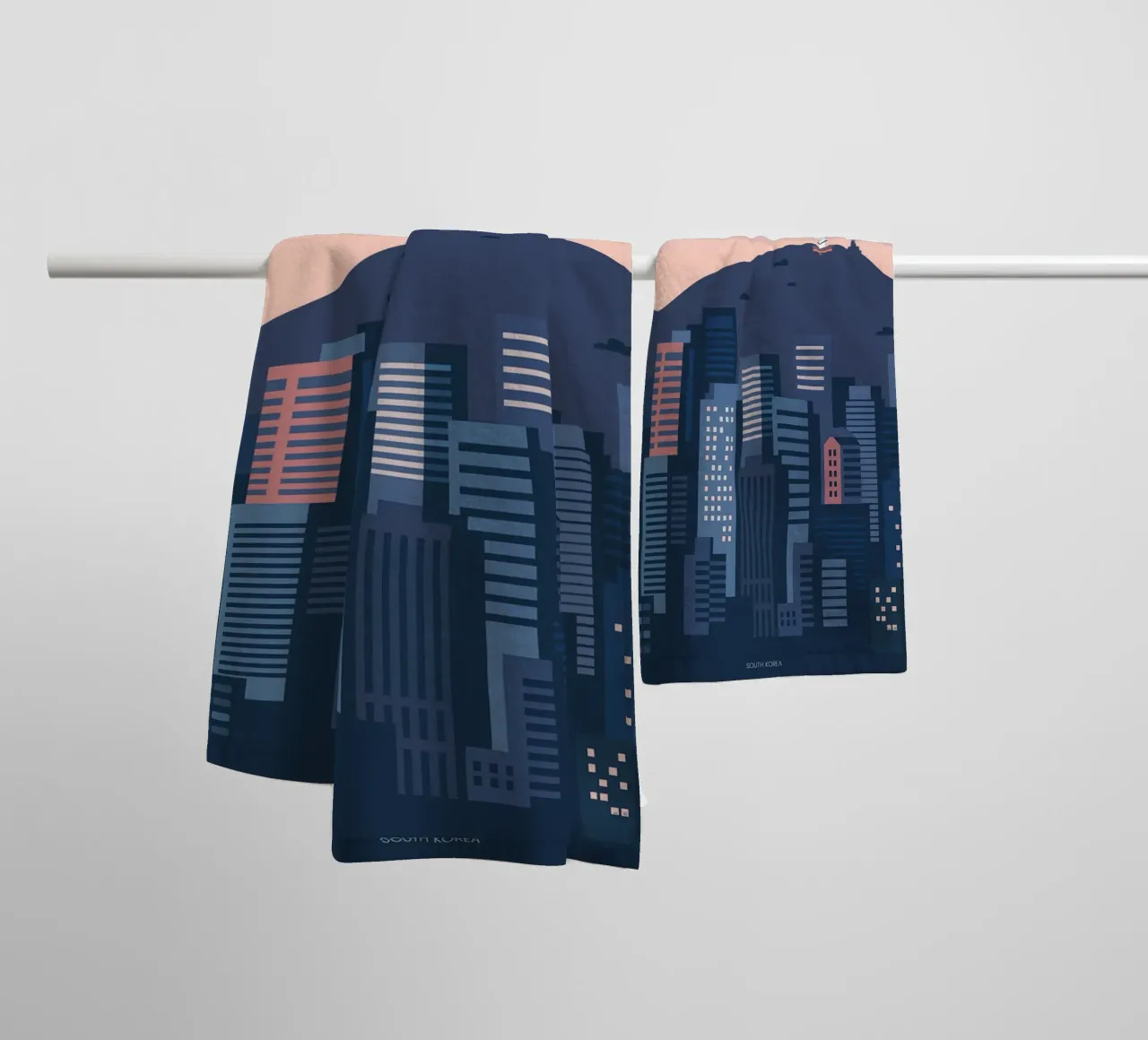 Seoul, South Korea towel by Attaboy Dsgn