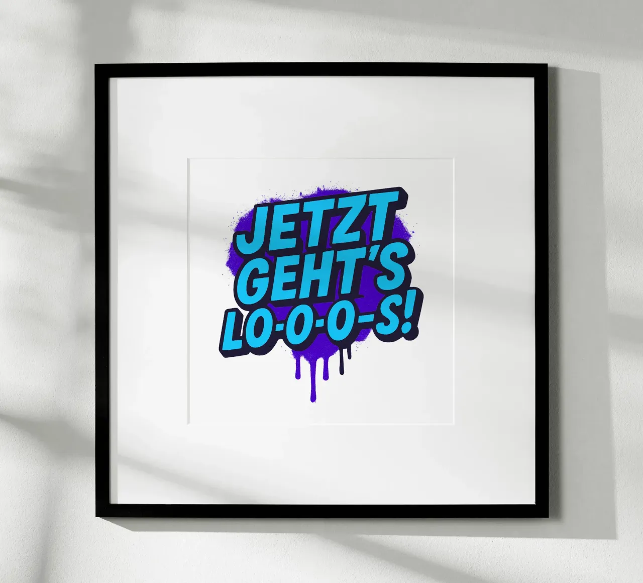 JETZT GEHT´S LO-O-O-S! poster con telaio in alluminio da Vintage Van Gogh