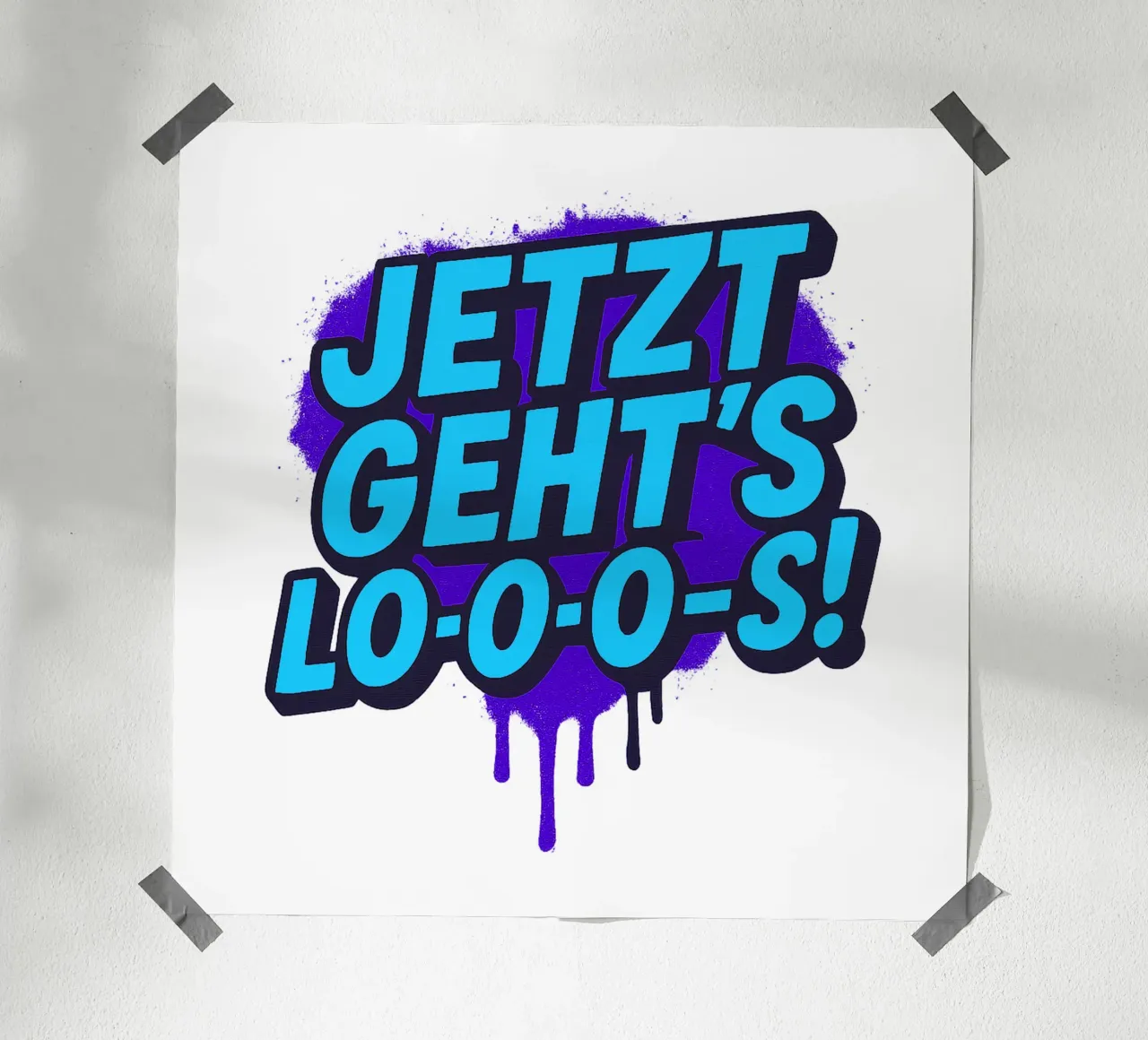 JETZT GEHT´S LO-O-O-S! poster con telaio in alluminio da Vintage Van Gogh