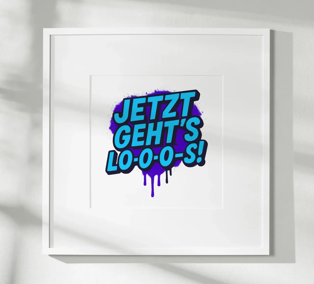 JETZT GEHT´S LO-O-O-S! poster con telaio in alluminio da Vintage Van Gogh