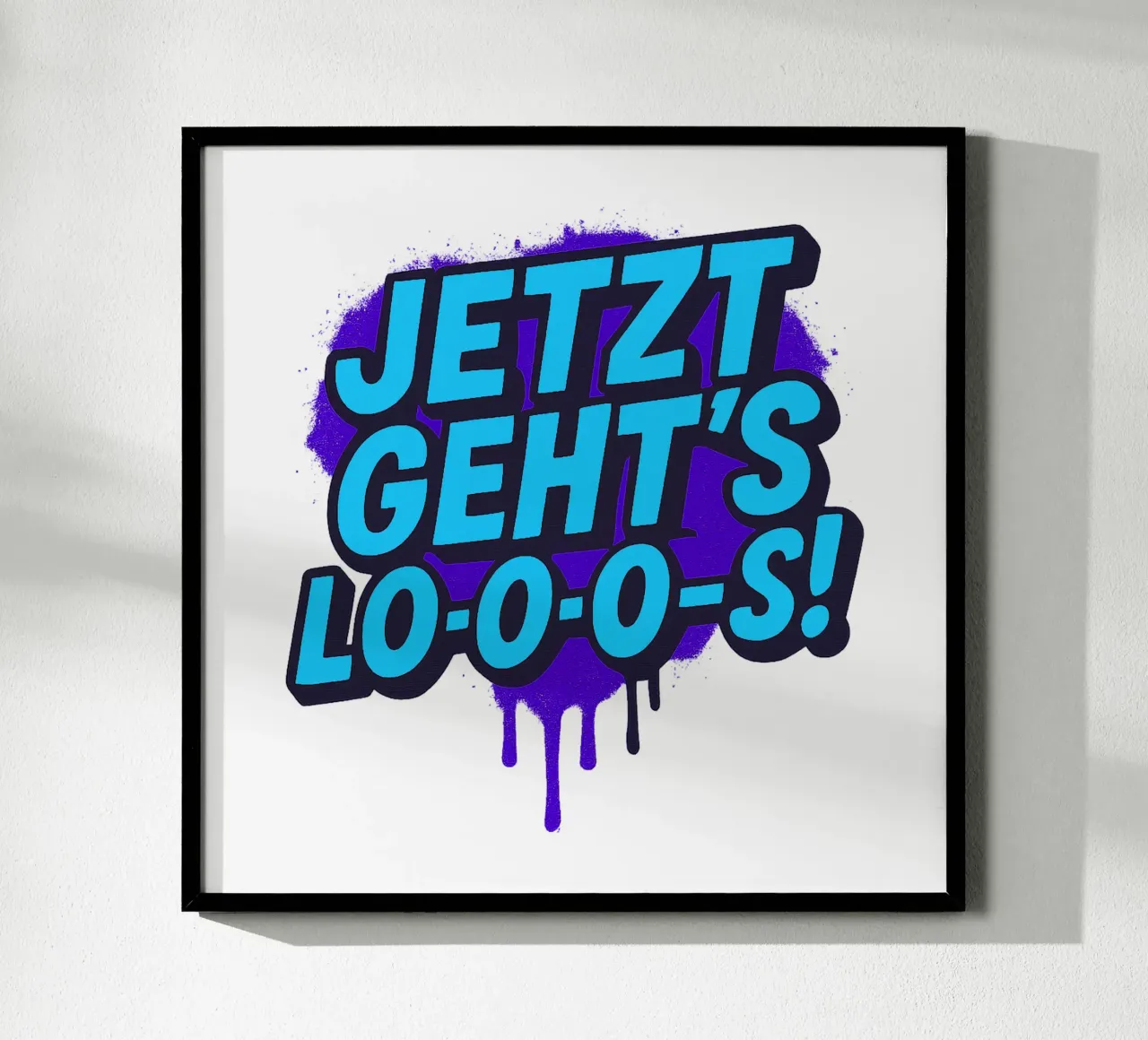 JETZT GEHT´S LO-O-O-S! poster con telaio in alluminio da Vintage Van Gogh