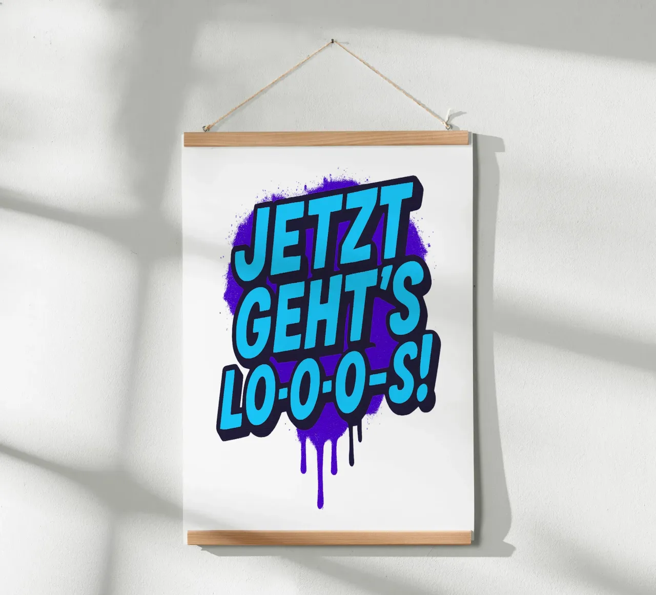 JETZT GEHT´S LO-O-O-S! poster con telaio in alluminio da Vintage Van Gogh