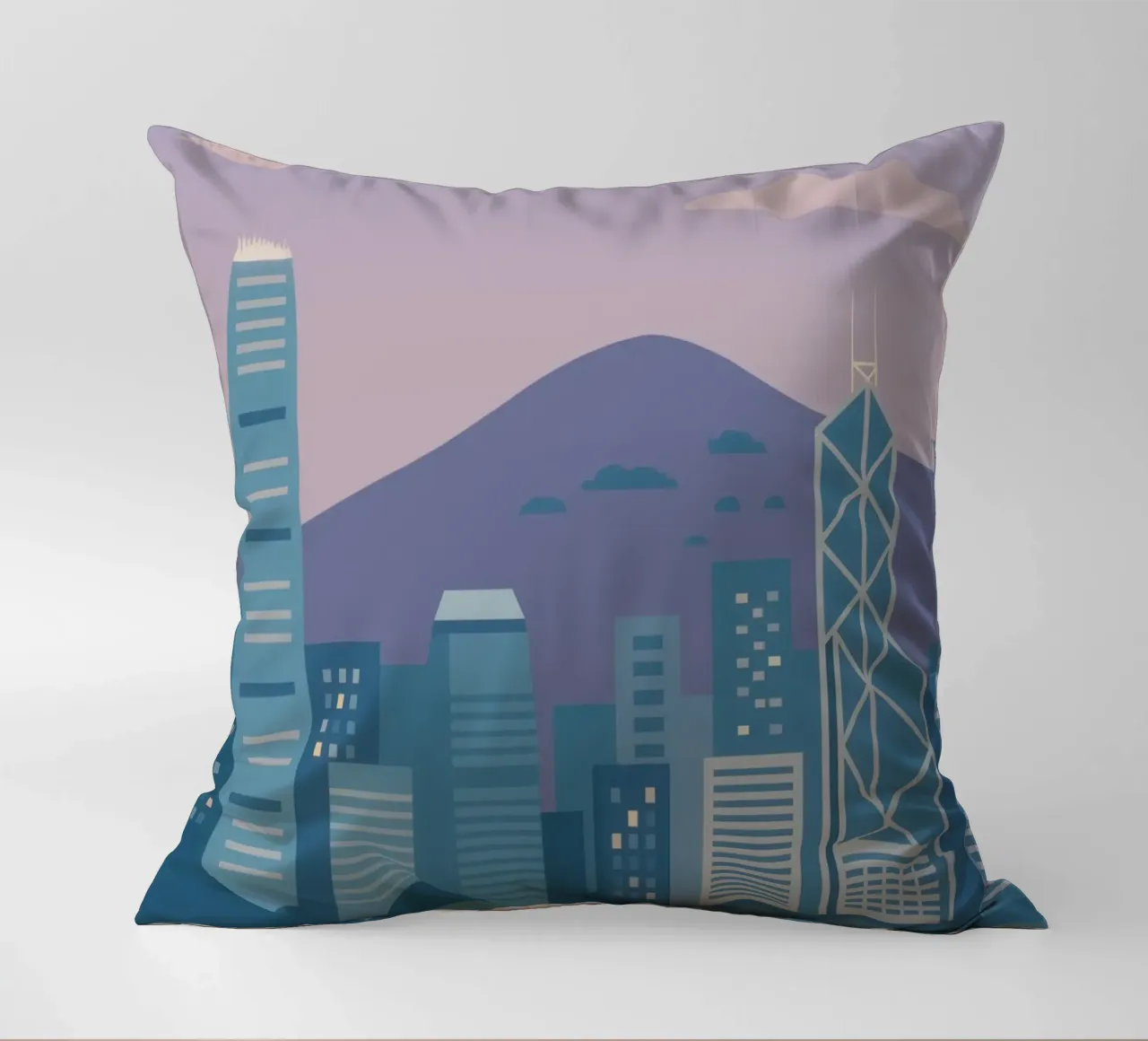 Hong Kong – Skyline in Silence cuscino da Attaboy Dsgn