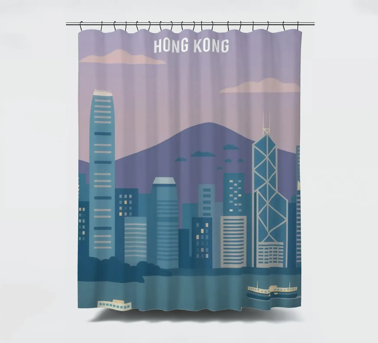 Hong Kong – Skyline in Silence tenda da doccia da Attaboy Dsgn