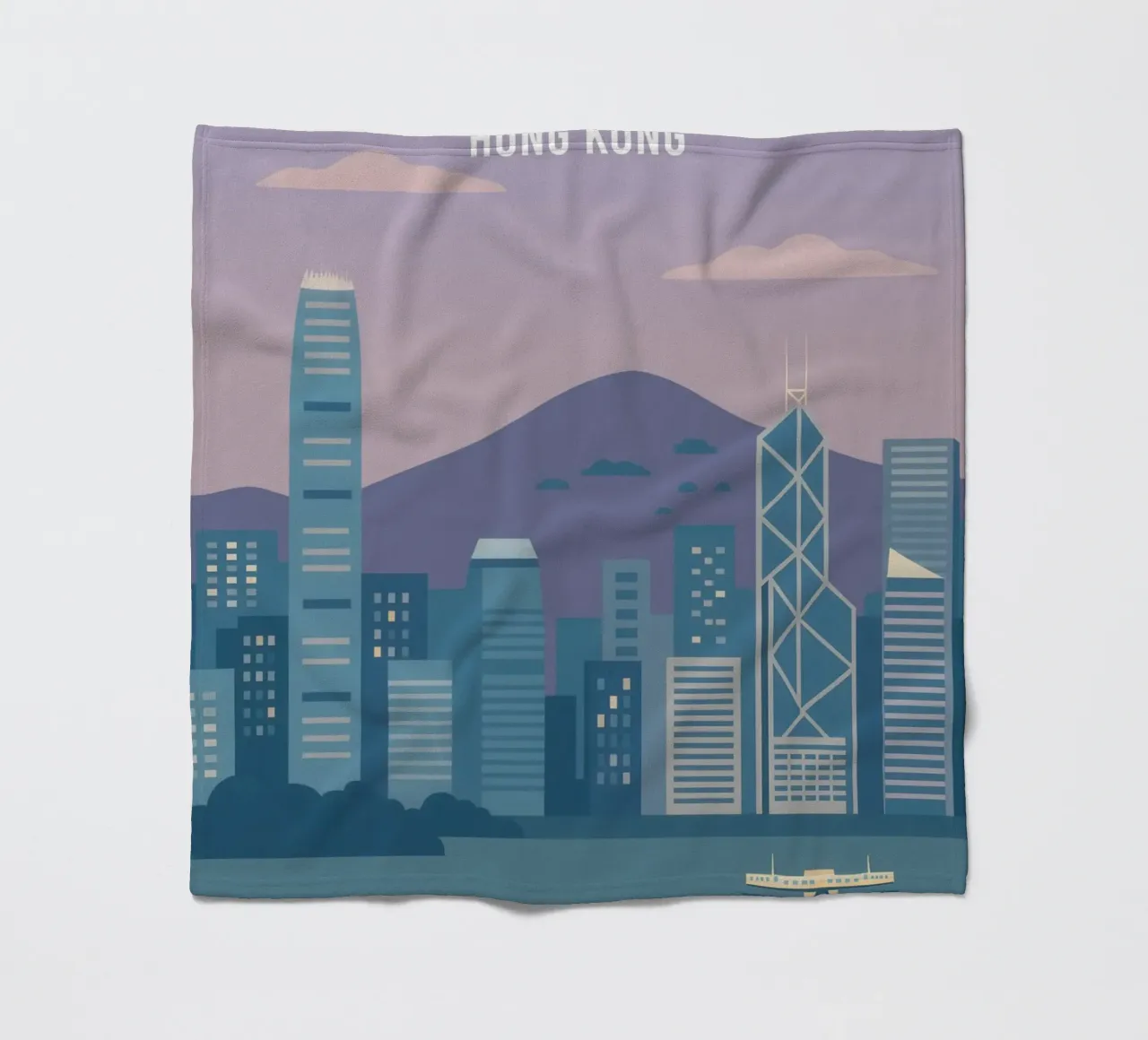 Hong Kong – Skyline in Silence coperta in pile da Attaboy Dsgn