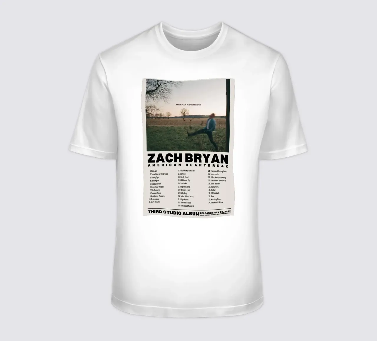 Zach Bryan t-shirt da fayzelkodok