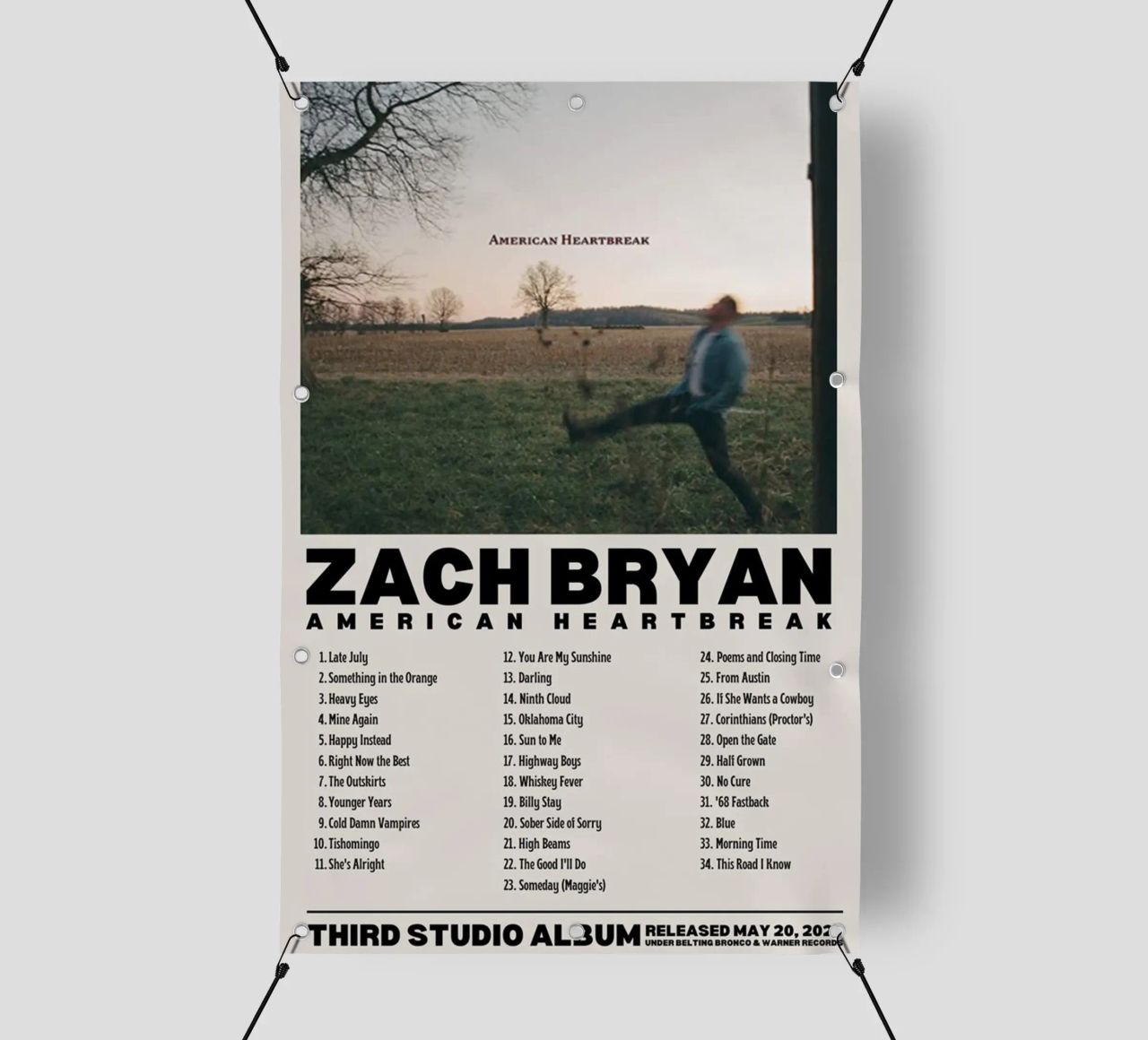 Zach Bryan telo in pvc da fayzelkodok