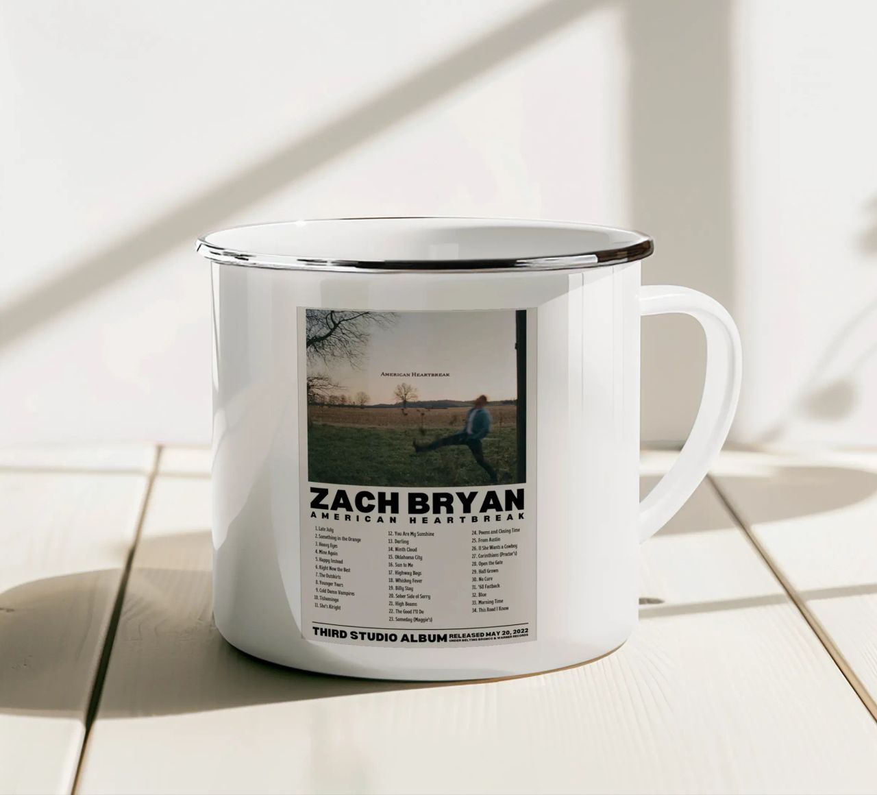 Zach Bryan tazza in smalto da fayzelkodok