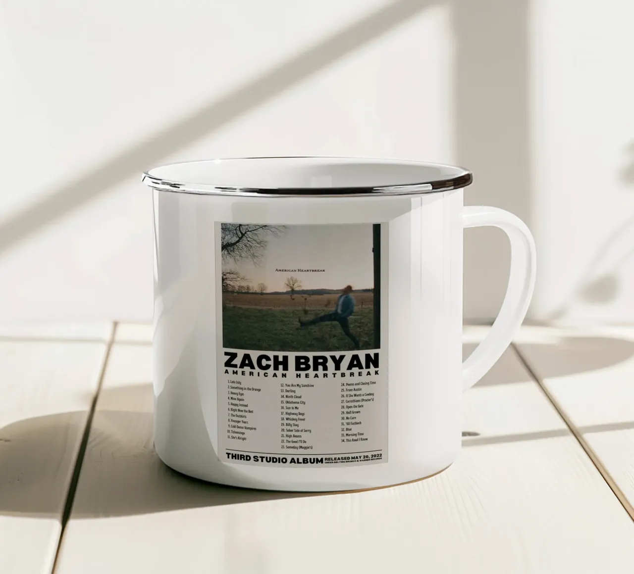 Zach Bryan Emaille Tasse von fayzelkodok