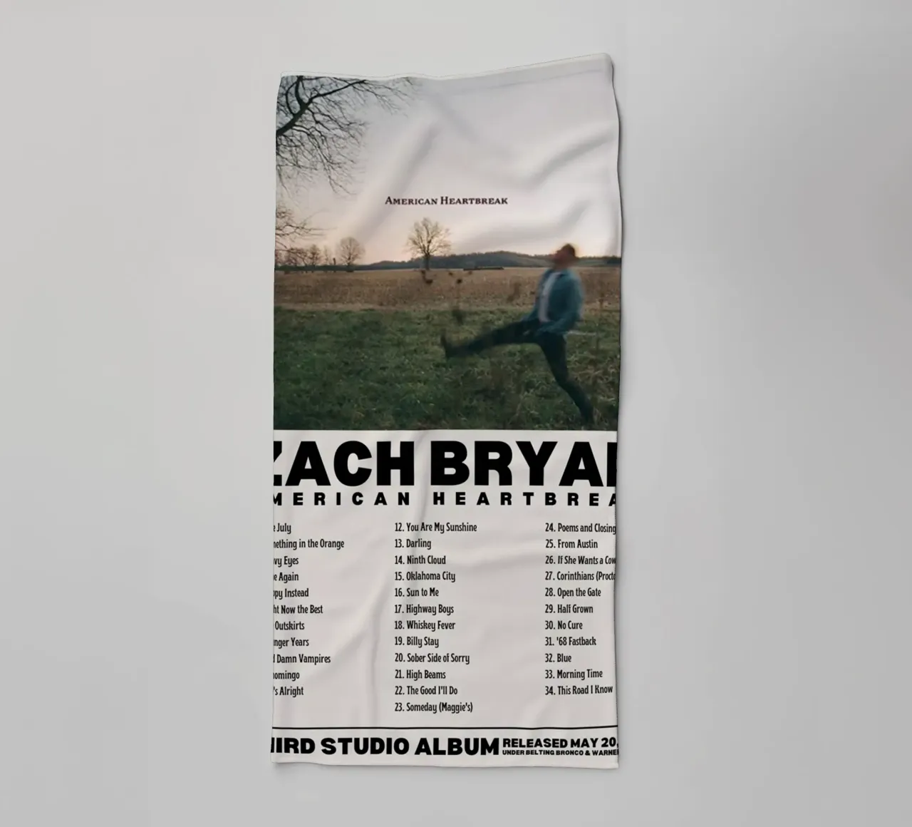 Zach Bryan asciugamano da bagno da fayzelkodok