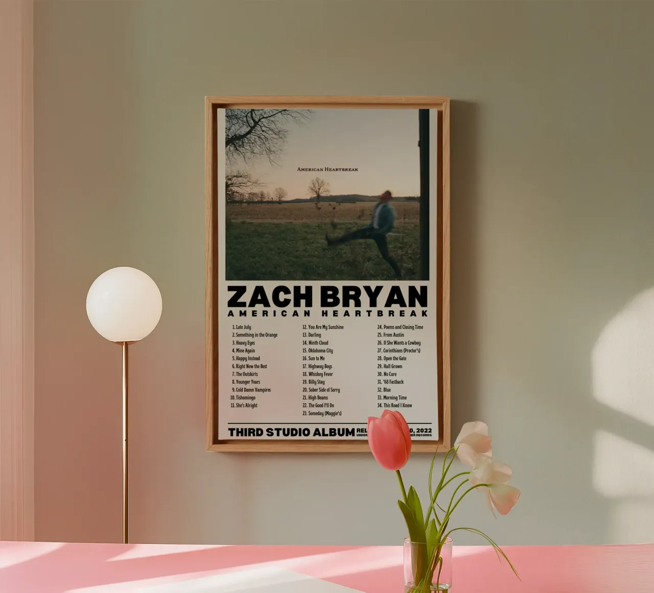 Zach Bryan tela con Cornice a cassetta da fayzelkodok