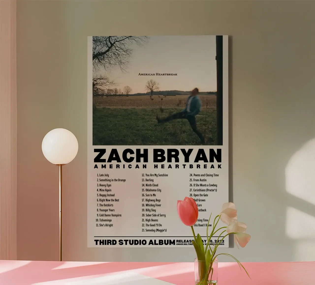 Zach Bryan tela con Cornice a cassetta da fayzelkodok