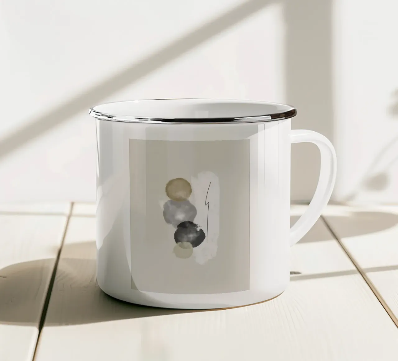 Minimalist abstract artwork in earth colors tazza in smalto da Imaginative