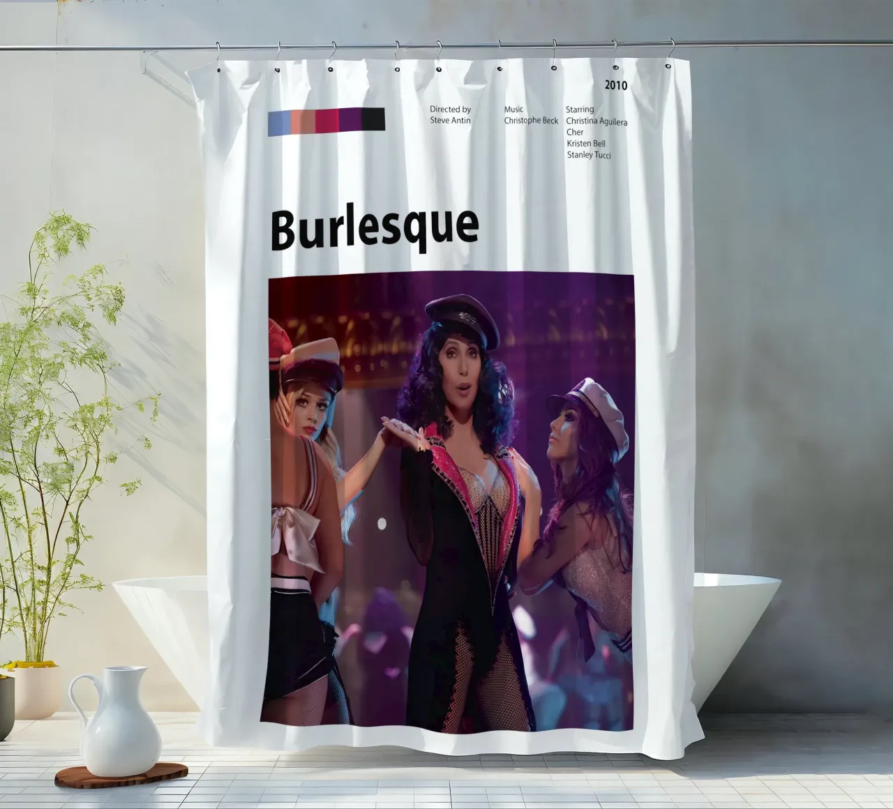 Burlesque shower curtain by 🎞 The Movie Wall