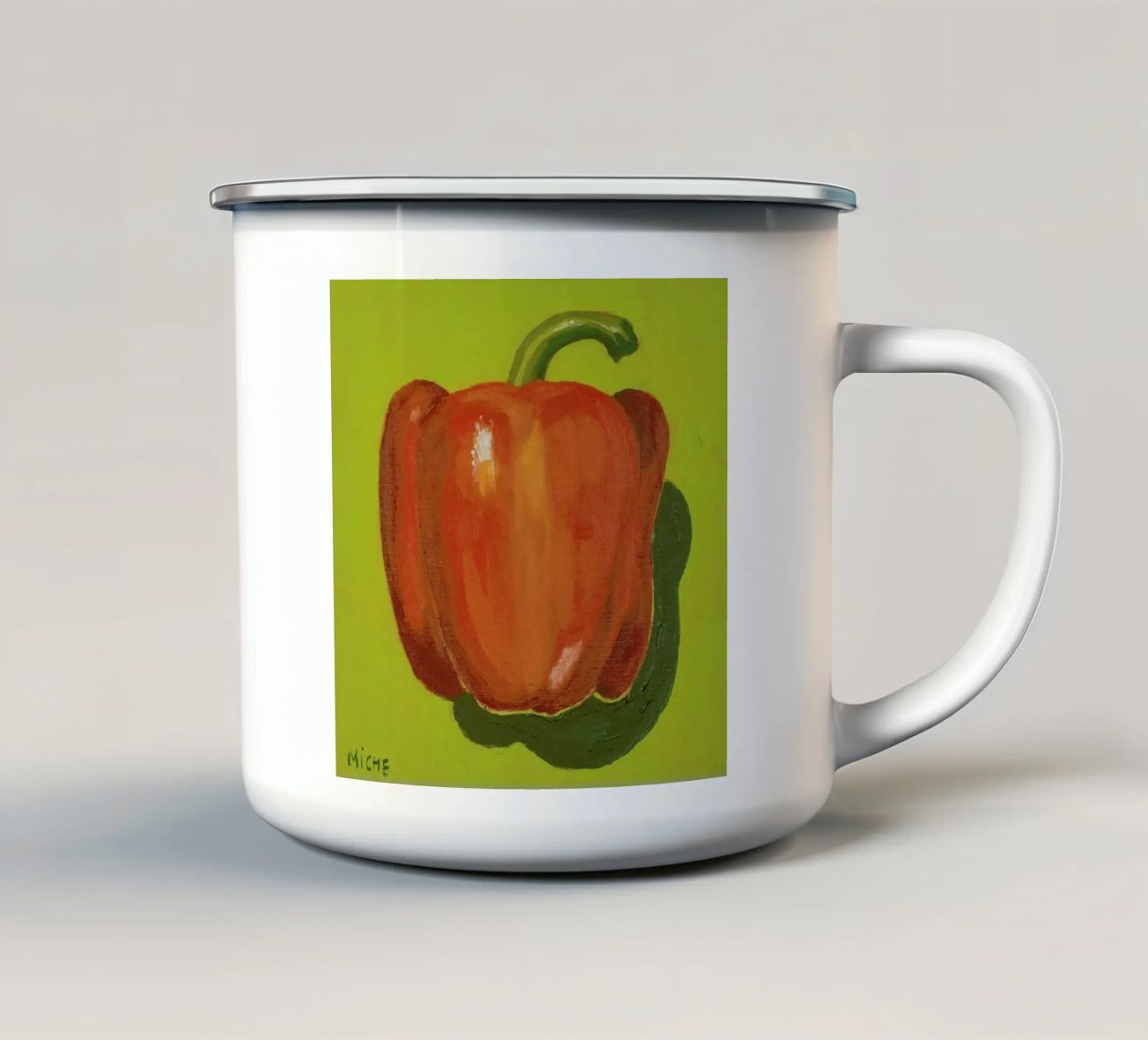 Red Pepper tazza in smalto da Miche Watkins