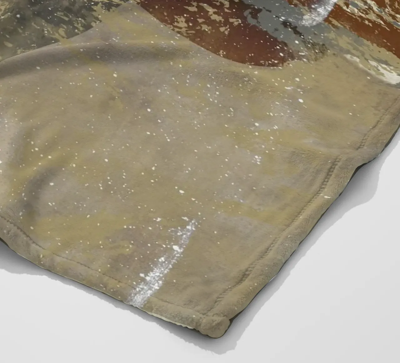 Modern abstract artwork in beige, rust, gray and brown coperta in pile da Imaginative