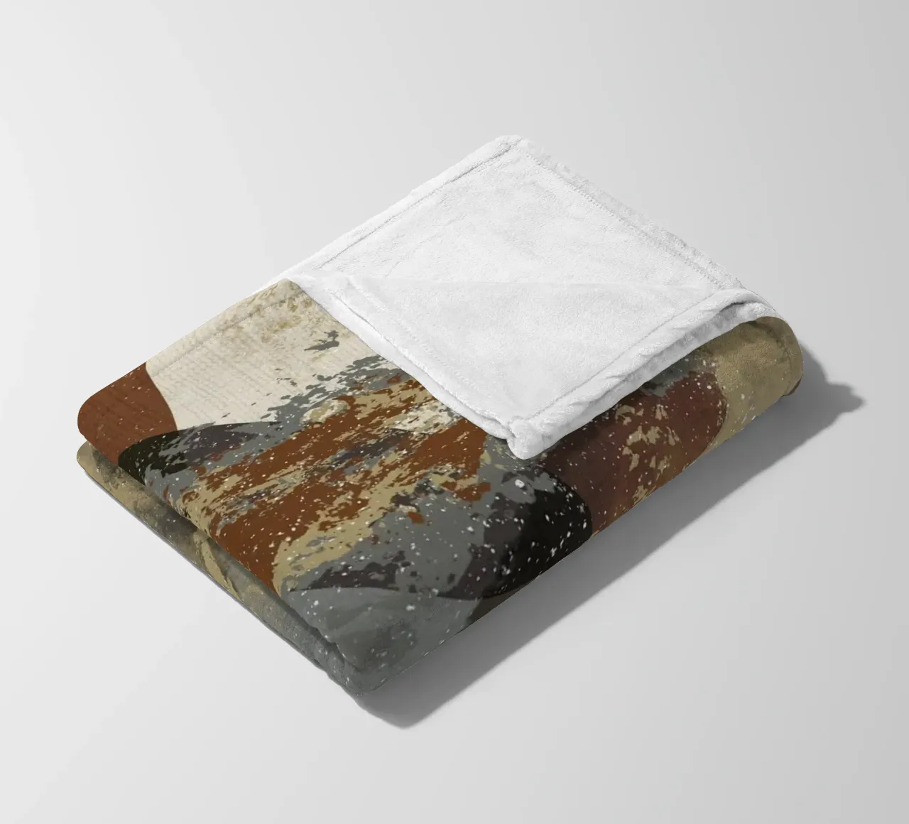 Modern abstract artwork in beige, rust, gray and brown coperta in pile da Imaginative