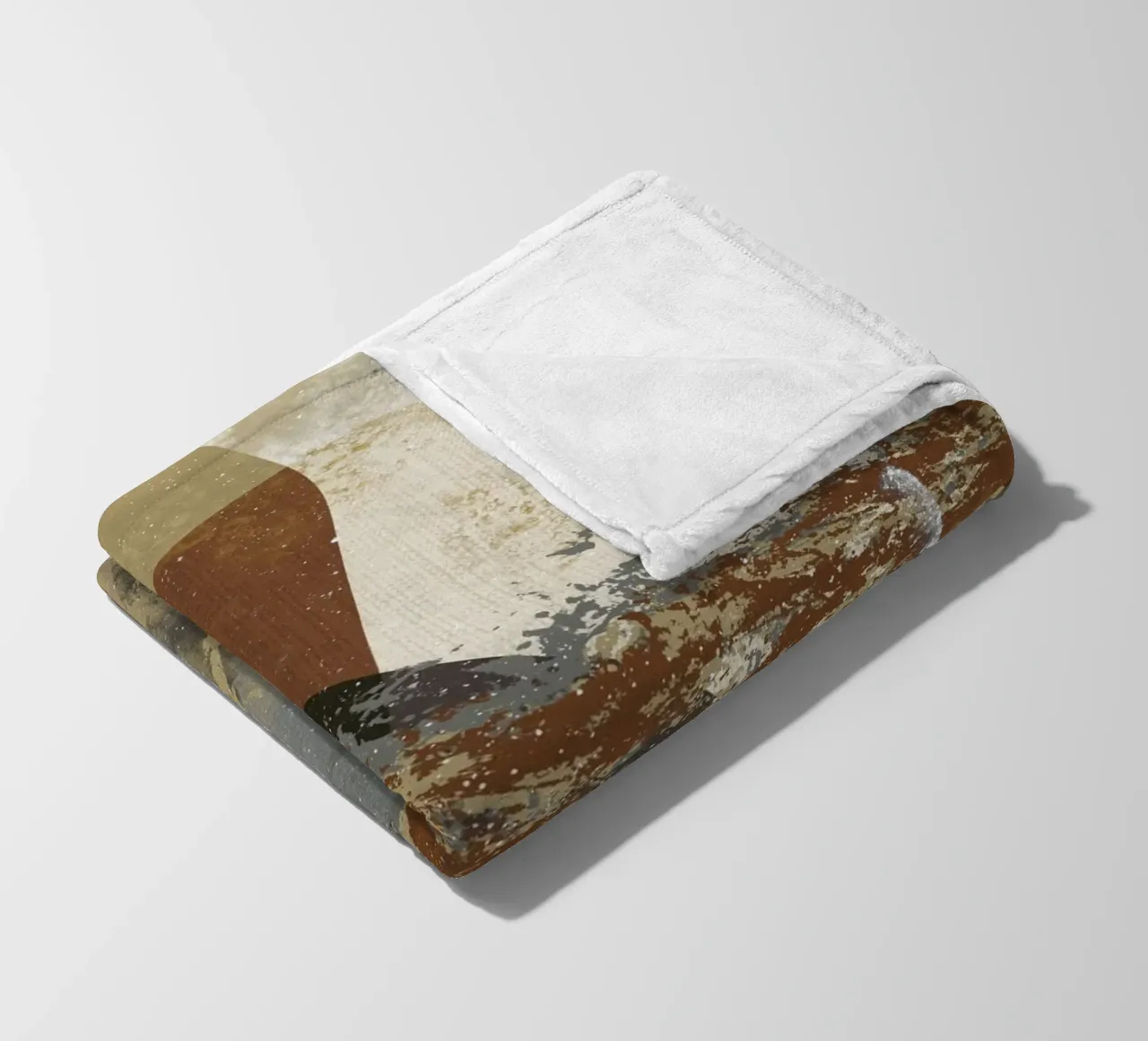 Modern abstract artwork in beige, rust, gray and brown coperta in pile da Imaginative