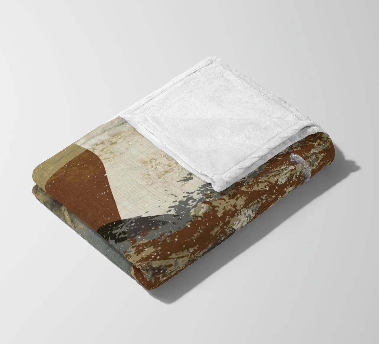 Modern abstract artwork in beige, rust, gray and brown coperta in pile da Imaginative