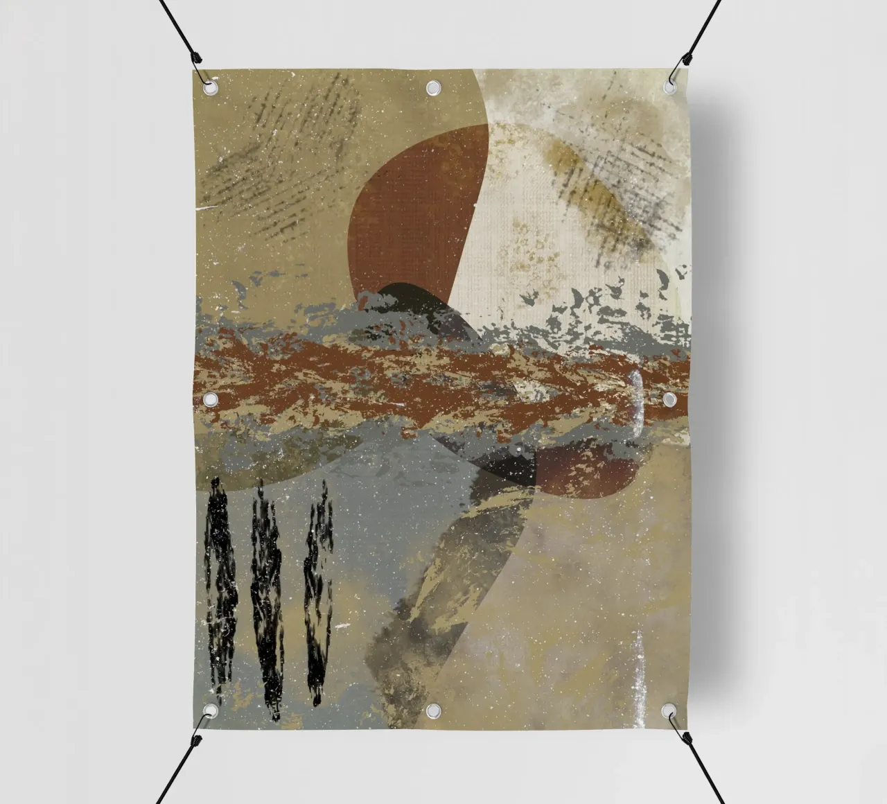 Modern abstract artwork in beige, rust, gray and brown telo in pvc da Imaginative