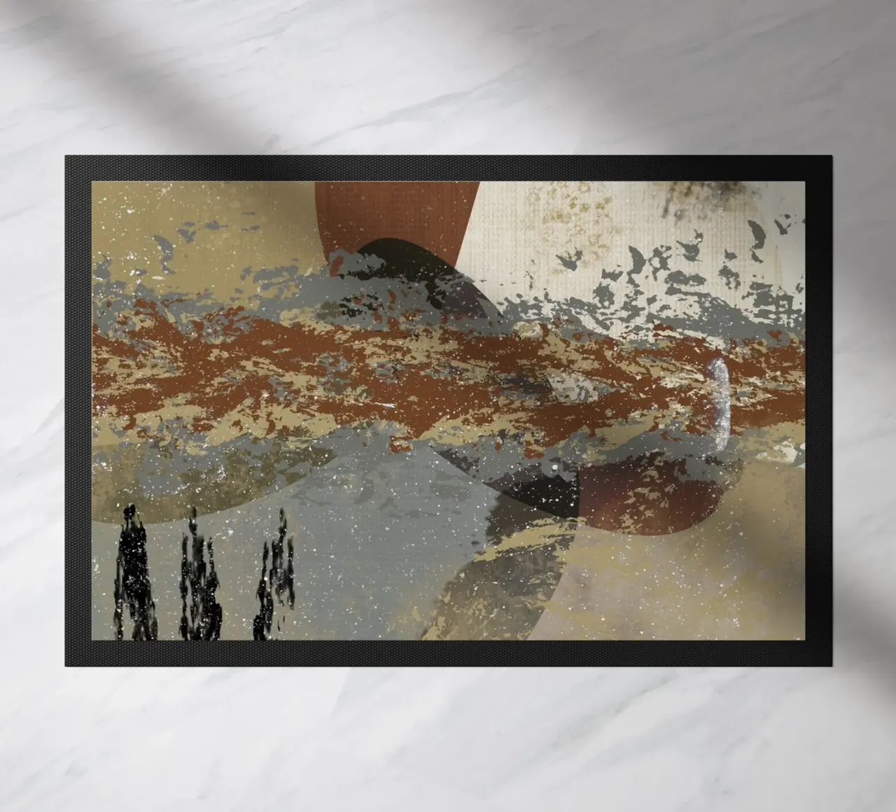 Modern abstract artwork in beige, rust, gray and brown zerbino da Imaginative