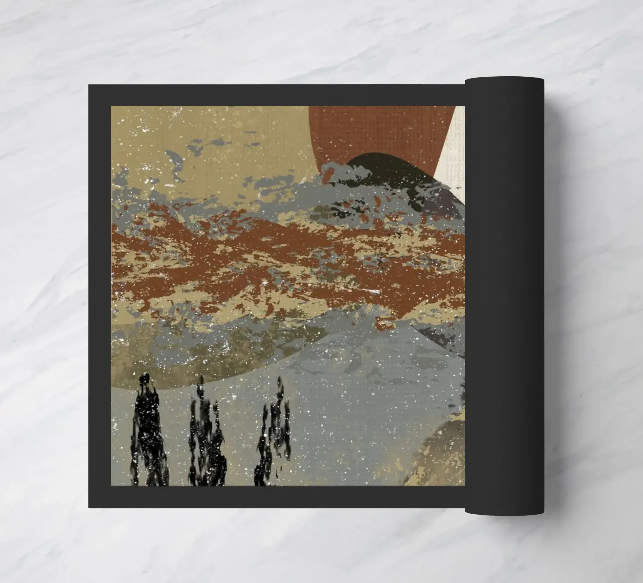 Modern abstract artwork in beige, rust, gray and brown zerbino da Imaginative