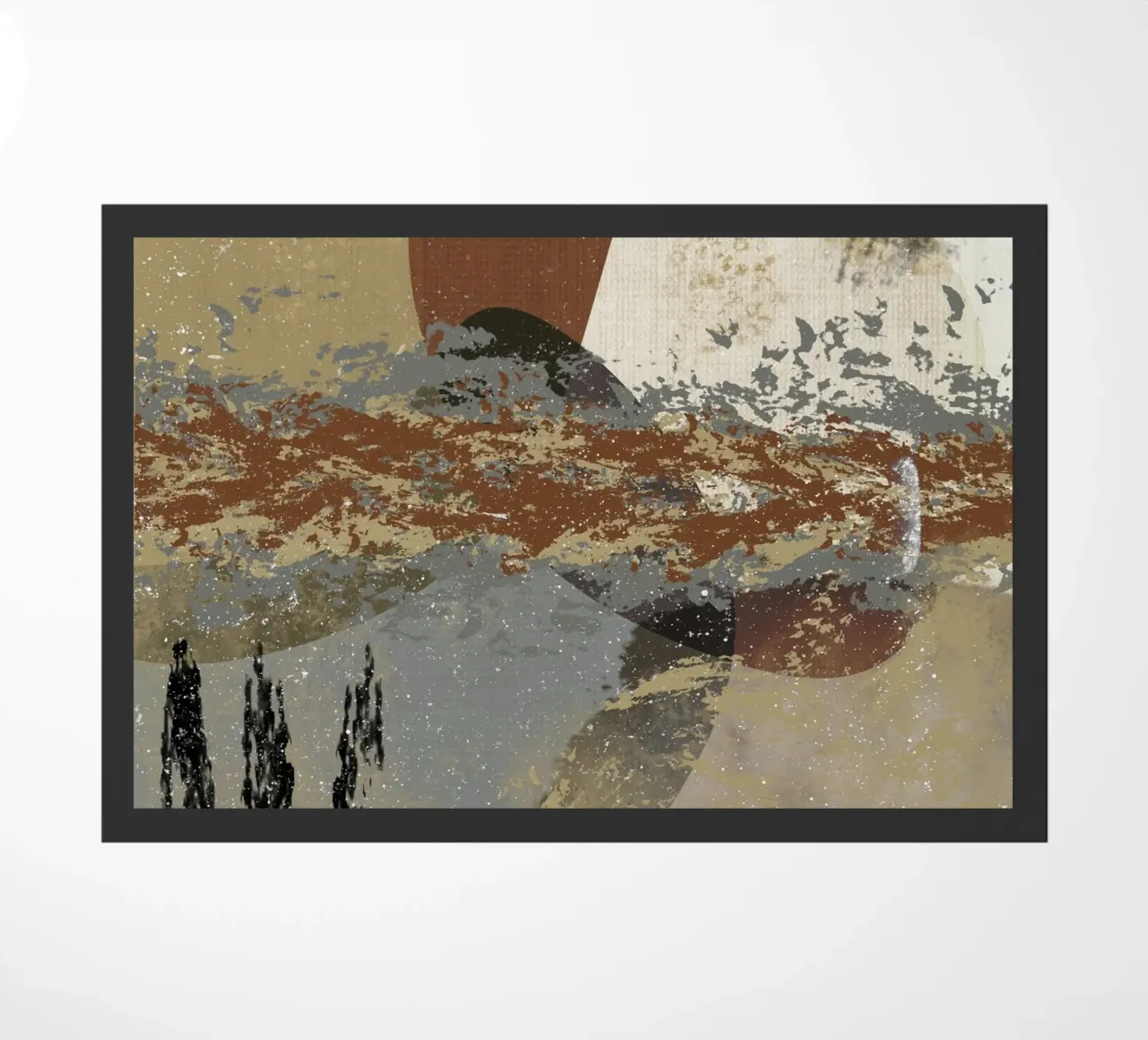 Modern abstract artwork in beige, rust, gray and brown zerbino da Imaginative