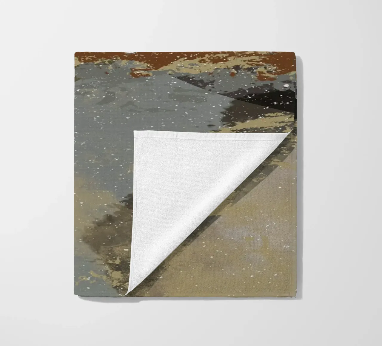 Modern abstract artwork in beige, rust, gray and brown telo mare da Imaginative