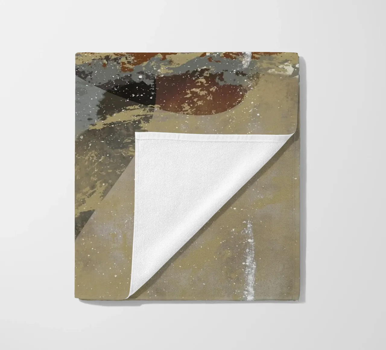 Modern abstract artwork in beige, rust, gray and brown telo mare da Imaginative