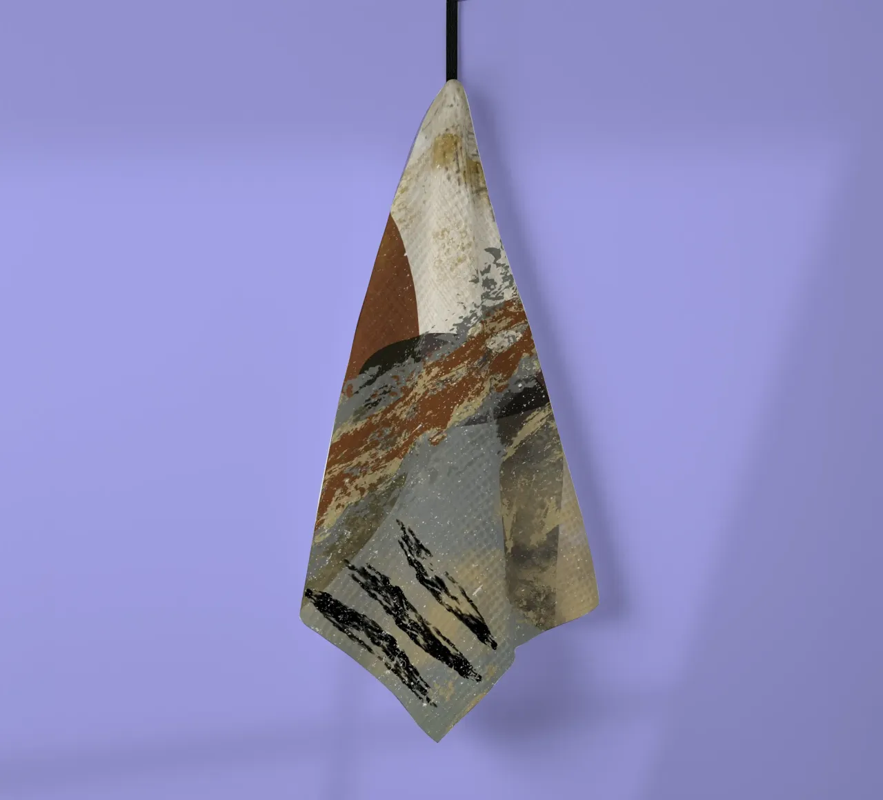 Modern abstract artwork in beige, rust, gray and brown canovaccio da cucina da Imaginative