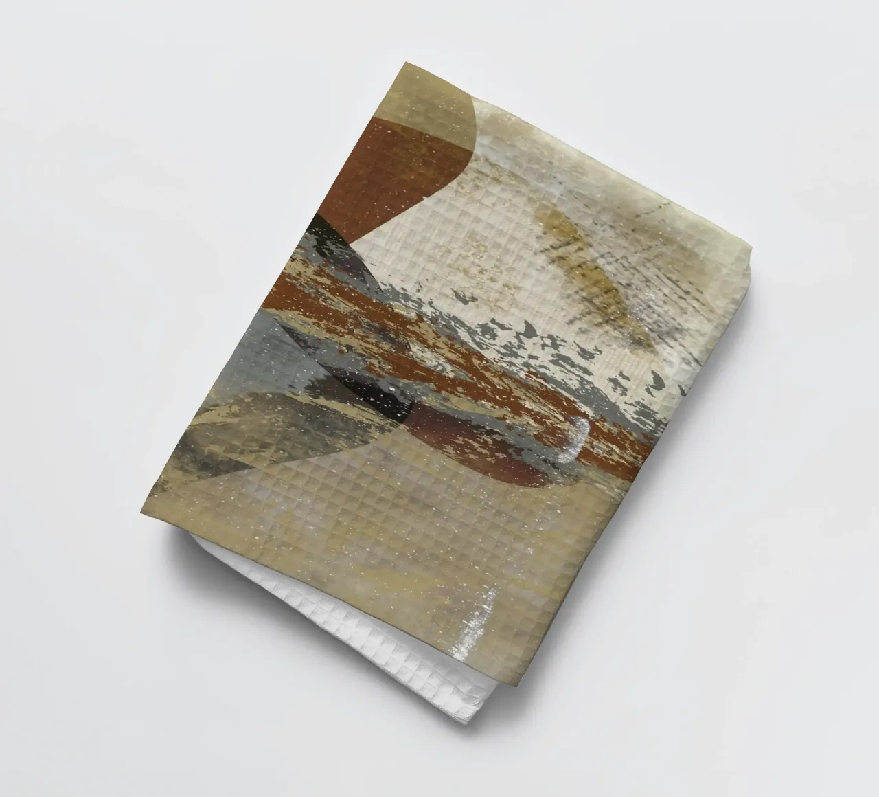 Modern abstract artwork in beige, rust, gray and brown canovaccio da cucina da Imaginative