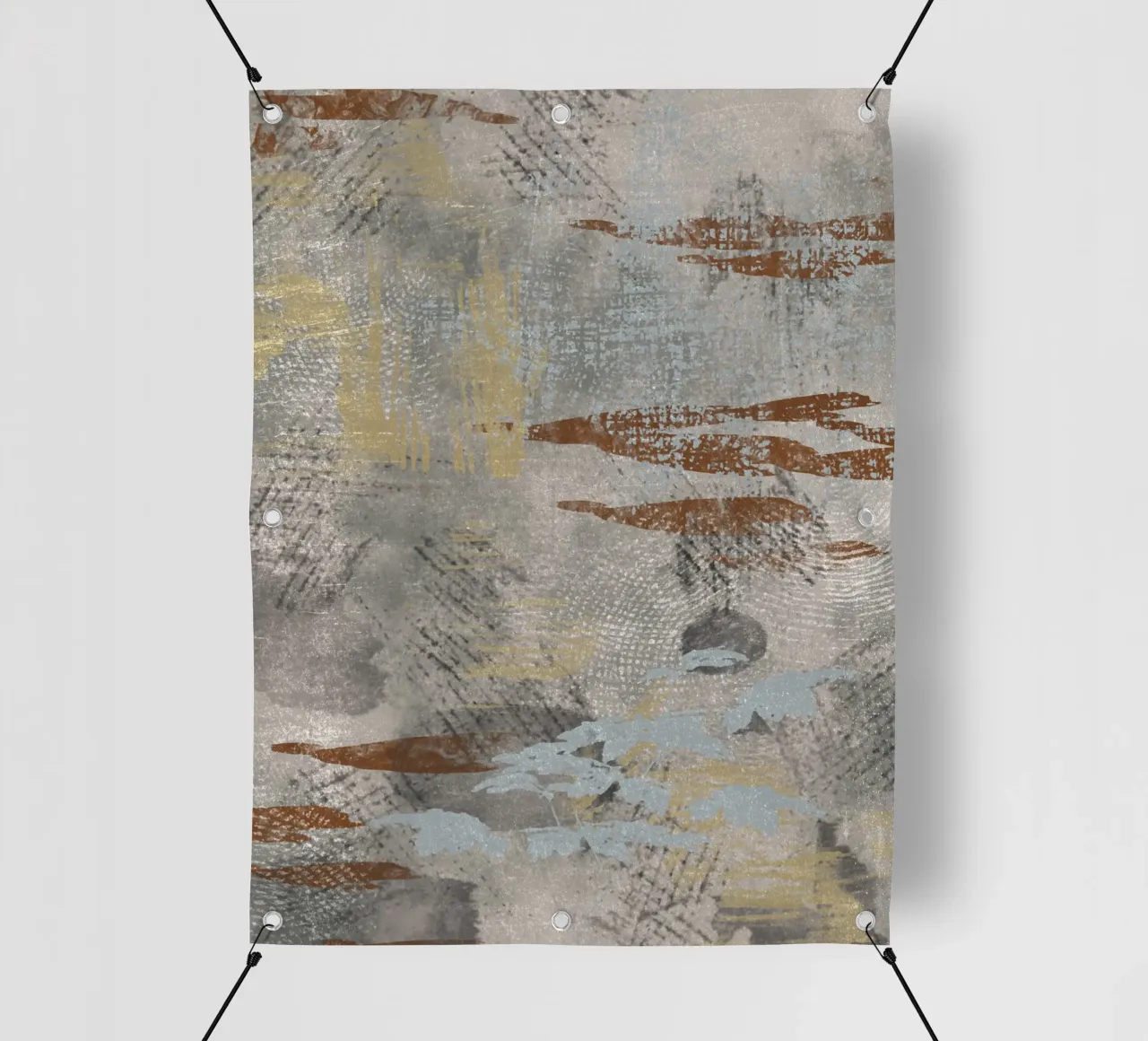Modern abstract digital painting with textures and shapes telo in pvc da Imaginative